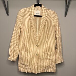 Madewell Linen Dorset Blazer in Gingham